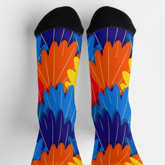 Scarlet Macaw Parrot Feathers farbenfroh Socken (Oben)