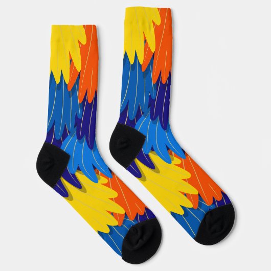 Scarlet Macaw Parrot Feathers farbenfroh Socken (Rechts)