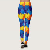 Scarlet Macaw Parrot Feathers Pattern Leggings (Rückseite)