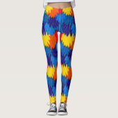 Scarlet Macaw Parrot Feathers Pattern Leggings (Vorderseite)