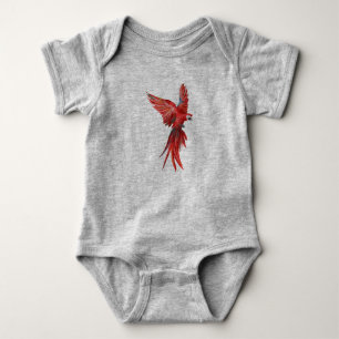 Scarlet Macaw Parrot Fly Bird Animal Baby Strampler