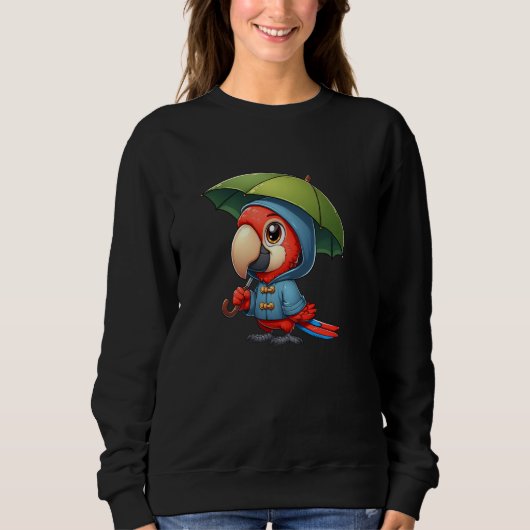 Scarlet Macaw Parrot Umbrella Pet Funny Raincoat Sweatshirt (Vorderseite)