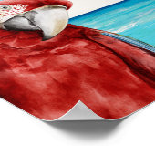 Scarlet Macaw Parrot Wasserfarbe tropisch Poster (Ecke)