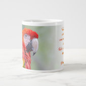 Scarlet Macaw Psalm 91:4 KJV Jumbo-Tasse (Vorderseite)