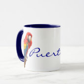 Scarlet Macaw Puerto Rico Keramik Tasse (Vorderseite Links)