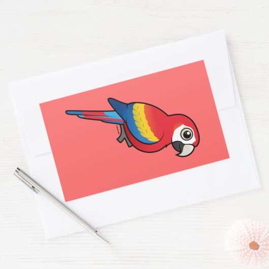 Scarlet Macaw Rechteckiger Aufkleber (Umschlag)