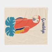 Scarlet Macaw Red Bird Personalisiert Fleecedecke (Vorderseite (Horizontal))