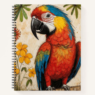 Scarlet Macaw Sketch Notizblock