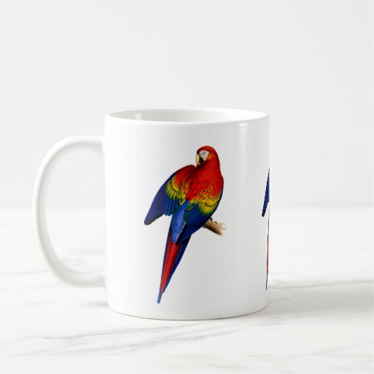 Scarlet Macaw tropischen farbenfrohen Regenwald Bi Kaffeetasse (Links)