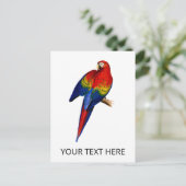 Scarlet Macaw tropischen farbenfrohen Regenwald Bi Postkarte (Stehend Vorderseite)