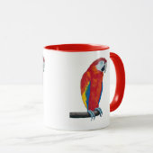 Scarlet Macaw Wildlife Red Ringer Tasse Cup (VorderseiteRechts)