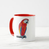 Scarlet Macaw Wildlife Red Ringer Tasse Cup (Vorderseite Links)