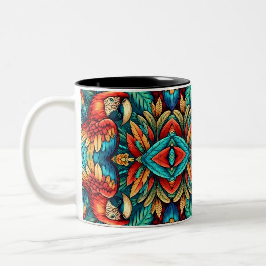 Scarlet Macaws Zweifarbige Tasse (Links)