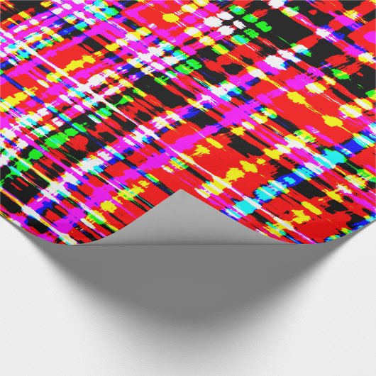 Scarlet Modern Chic Tartan Kariert Geschenkpapier (Ecke)