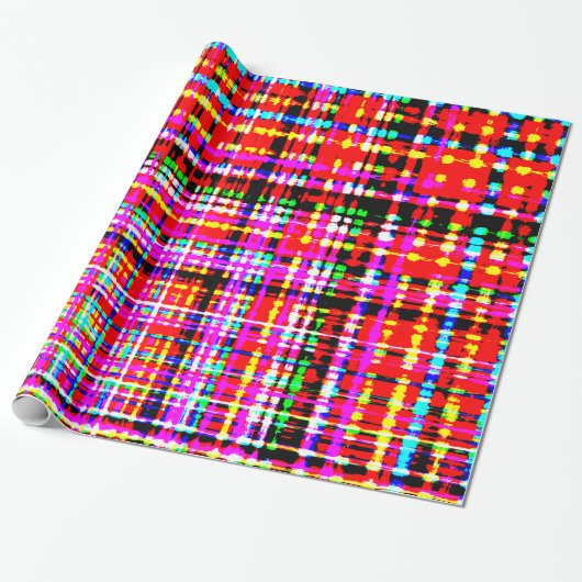 Scarlet Modern Chic Tartan Kariert Geschenkpapier (Ungerollt)