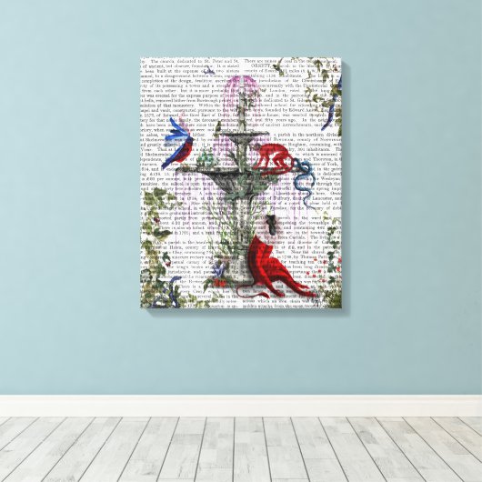 Scarlet Monkey Leinwanddruck (Insitu (Holzboden))