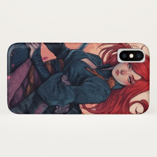 Scarlet Moon Kunoichi Case-Mate iPhone Hülle (Rückseite (Horizontal))