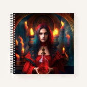 Scarlet Mystic Hexe 8.5" x 8.5" SpiralNotebook Notizblock (Vorderseite)