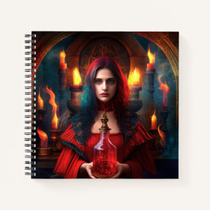 Scarlet Mystic Hexe 8.5" x 8.5" SpiralNotebook Notizblock