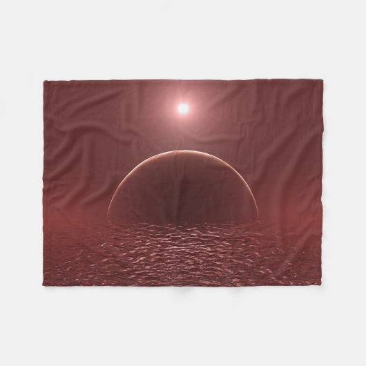 Scarlet Ocean Moon Fleecedecke (Vorderseite (Horizontal))