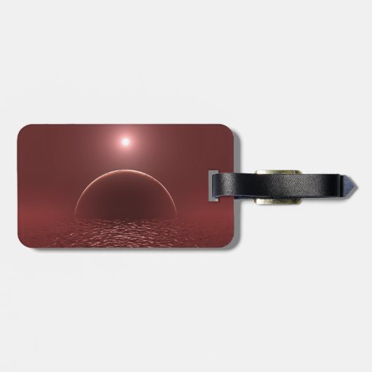 Scarlet Ocean Moon Gepäckanhänger (Rückseite horizontal)