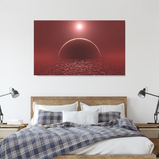 Scarlet Ocean Moon Leinwanddruck (Insitu (Schlafzimmer))
