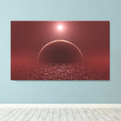 Scarlet Ocean Moon Leinwanddruck (Insitu (Holzboden))