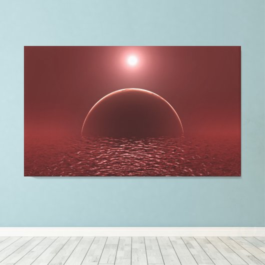 Scarlet Ocean Moon Leinwanddruck (Insitu (Holzboden))