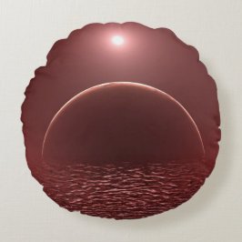 Scarlet Ocean Moon Rundes Kissen