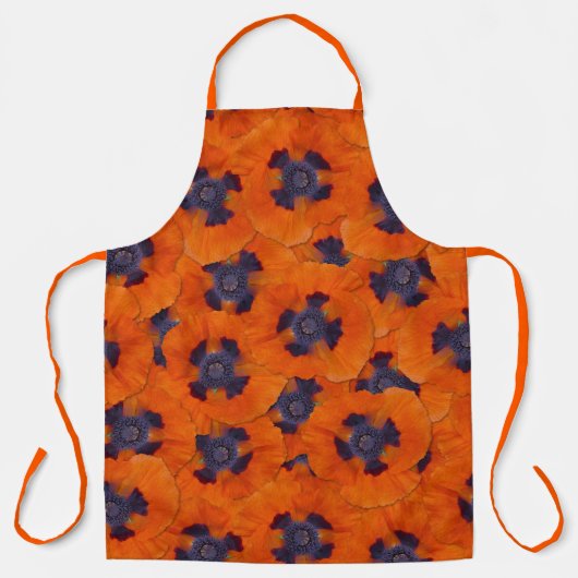 Scarlet Orange Mohn Nahtloses Muster Schürze (Vorderseite)