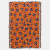 Scarlet Orange Poppy Nahtloses Muster Decke (Vorderseite Vertikal)