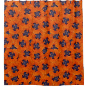 Scarlet Orange Poppy Nahtloses Muster Duschvorhang