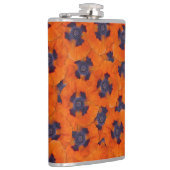 Scarlet Orange Poppy Nahtloses Muster Flachmann (Rechts)