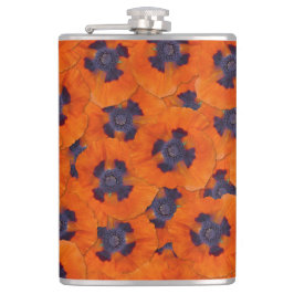 Scarlet Orange Poppy Nahtloses Muster Flachmann