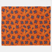Scarlet Orange Poppy Nahtloses Muster Fleecedecke (Vorderseite (Horizontal))