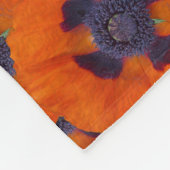Scarlet Orange Poppy Nahtloses Muster Fleecedecke (Ecke)