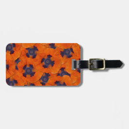 Scarlet Orange Poppy Nahtloses Muster Gepäckanhänger
