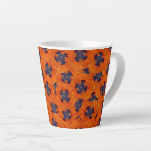 Scarlet Orange Poppy Nahtloses Muster Milchtasse