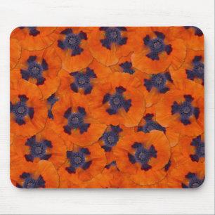 Scarlet Orange Poppy Nahtloses Muster Mousepad