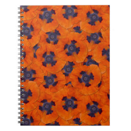 Scarlet Orange Poppy Nahtloses Muster Notizblock