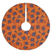 Scarlet Orange Poppy Nahtloses Muster Polyester Weihnachtsbaumdecke (Vorderseite)