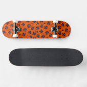 Scarlet Orange Poppy Nahtloses Muster Skateboard (Horizontal)