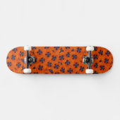 Scarlet Orange Poppy Nahtloses Muster Skateboard (Horizontal)
