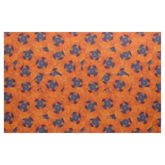 Scarlet Orange Poppy Nahtloses Muster Stoff (Fat Quarter (45,7 x 55,9 cm))