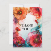 Scarlet Petal Elegante Dankeskarte (Vorderseite)