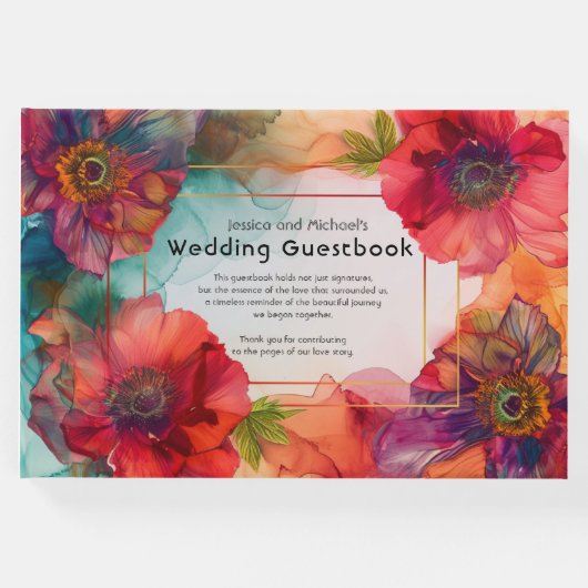 Scarlet Petal Elegante Gästebuch (Vorderseite)