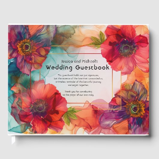 Scarlet Petal Elegante Gästebuch (Vorderseite)