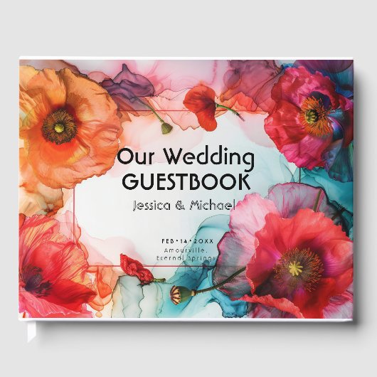 Scarlet Petal Elegante Gästebuch (Vorderseite)