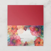 Scarlet Petal Elegante Platzkarte (Außenseite Aufgefaltet)