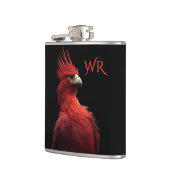 Scarlet Phoenix Sits Proudly Monogram Flachmann (Links)